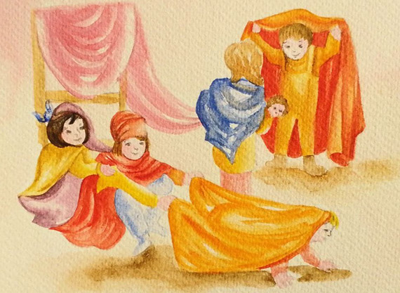 Bambini che giocano in asilo